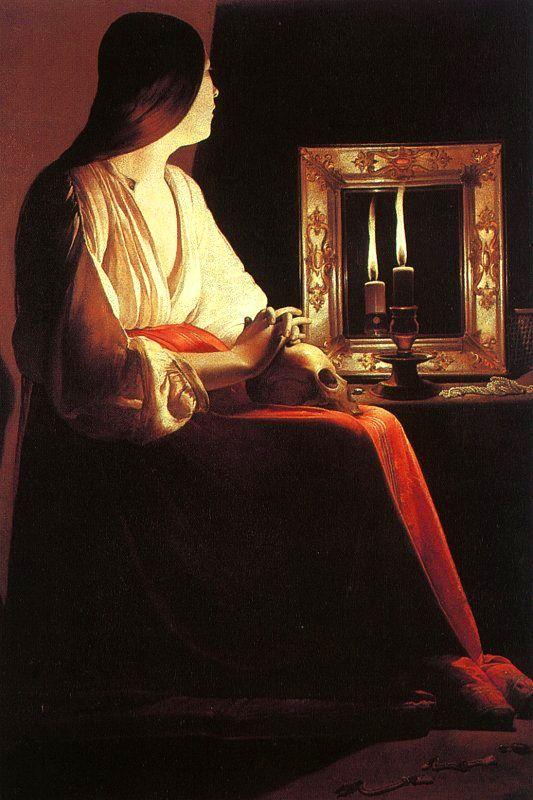 Georges de La Tour The Penitent Magdalen Sweden oil painting art
